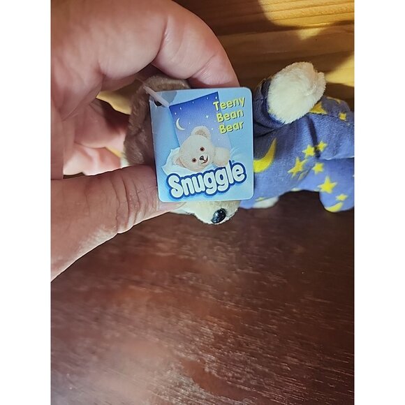 Vintage Snuggle Fabric 5" Teeny Bean Teddy Bear Plush 2001 Pajamas Oct 12 - Picture 6 of 7